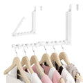 BAKON Over The Door Hanger Folding Clothes Drying Rack, Folding Hanging Coat Rack for Indoor Laundry Room Compact Small Space Foldable Portable Clothing Hanger Hook Collapsible- 2 Pack