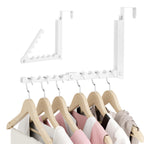 BAKON Over The Door Hanger Folding Clothes Drying Rack, Folding Hanging Coat Rack for Indoor Laundry Room Compact Small Space Foldable Portable Clothing Hanger Hook Collapsible- 2 Pack