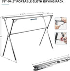 95" Clothes Drying Rack,Laundry Drying Rack Clothing for Indoor Outdoor