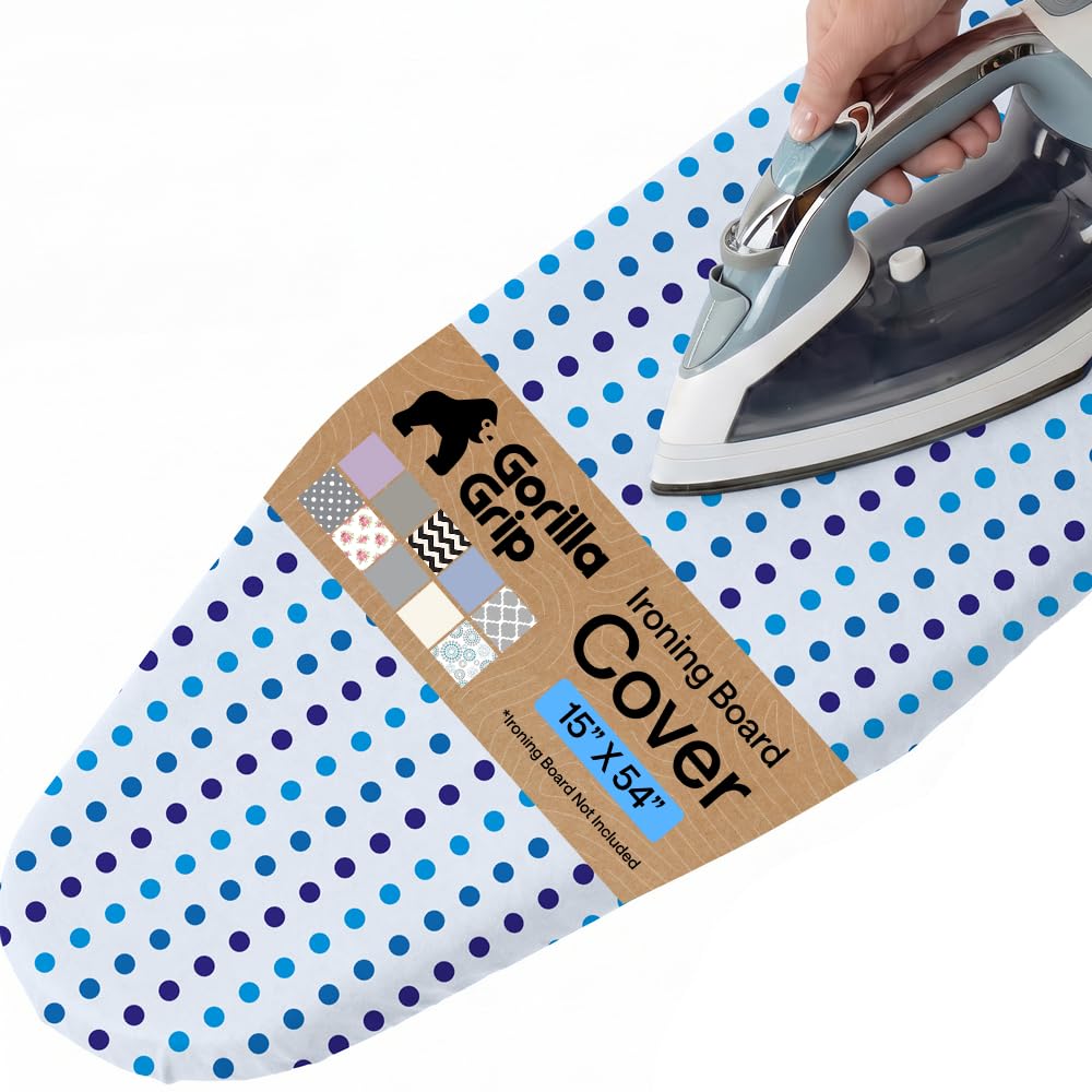 GORILLA GRIP Padded Ironing Board Cover, 15x54 Silver