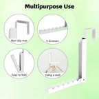 2 Pack Over The Door Hanger, Folding Over The Door Drying Rack, Over The Door Hooks, Door Hanger for Clothing, Over The Door Clothes Hanger,Portable Compact Clothes Drying Rack,White