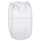 2 Packs Mesh Pop up Laundry Hamper (Black/Navy Blue) with Portable Durable Handles, Collapsible for Storage, Folding Pop-Up Clothes Hampers for Apartment, Home, College Dorm or Travel