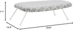 Amazon Basics Foldable Compact Tabletop Ironing Board with Folding Legs, Heat Resistant Portable, Lightweight, Non-Slip, Easy Storage, Trellis Removable Cover, 23.6"L x 7.1"W x 14.3"H, Chevron