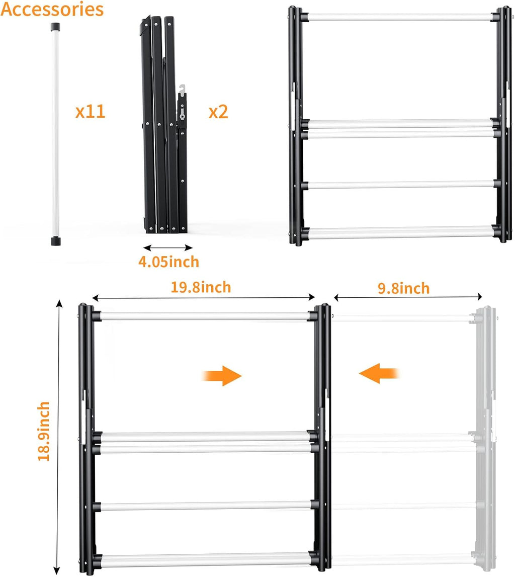 Foldable Drying Rack Clothing Clothes Drying Rack White-1pack