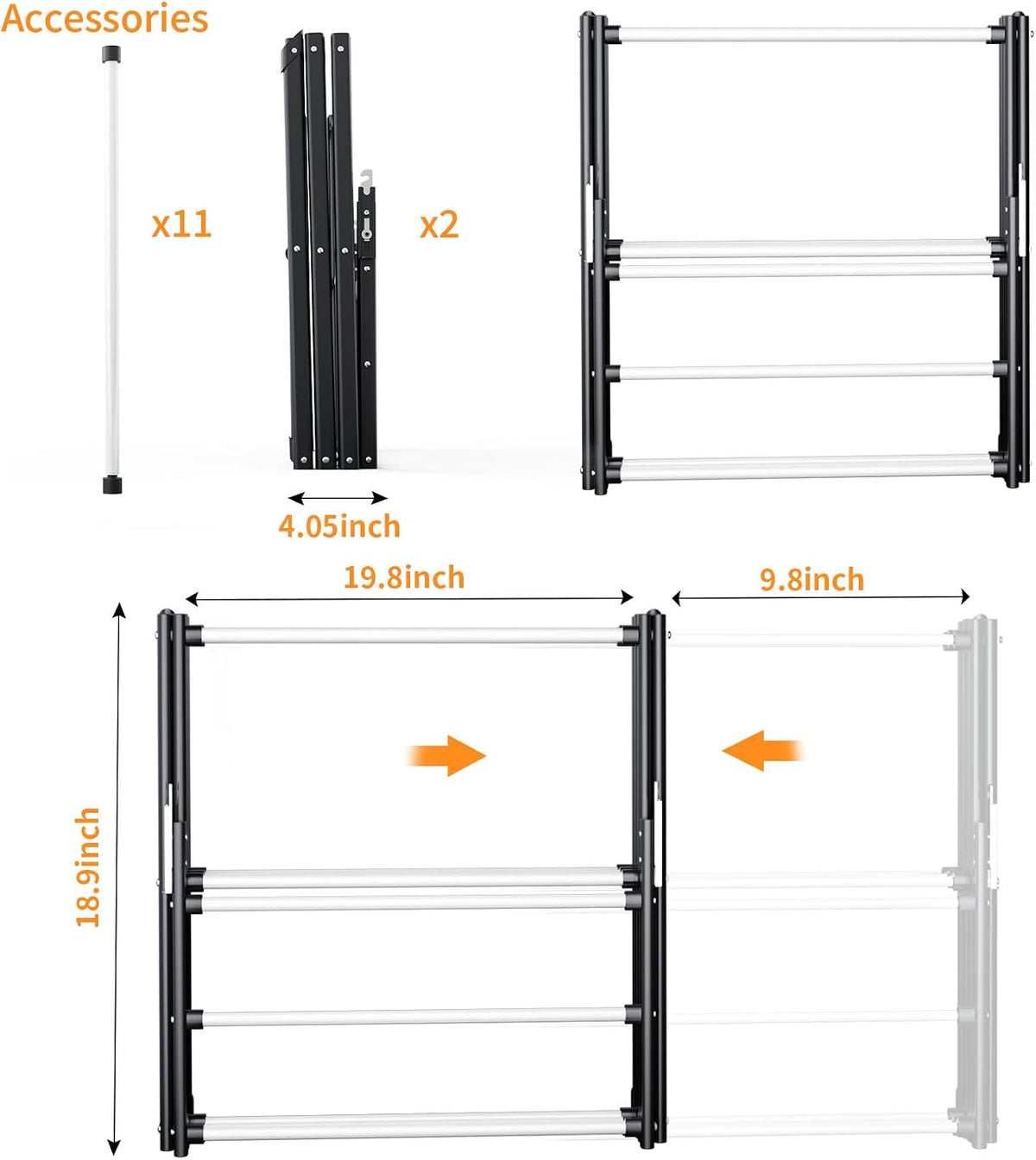 Foldable Drying Rack Clothing Clothes Drying Rack White-1pack