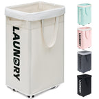 Goodpick 75L Laundry Basket with Wheels & Removable Wash Bag for Dorm