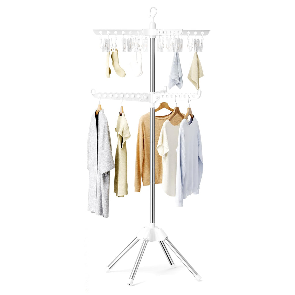 Foldable Clothes Drying Rack, Rotatable Free Standing drying rack , 1 Layer