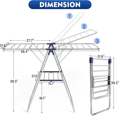 APEXCHASER Large Stainless Steel Clothes Drying Rack
