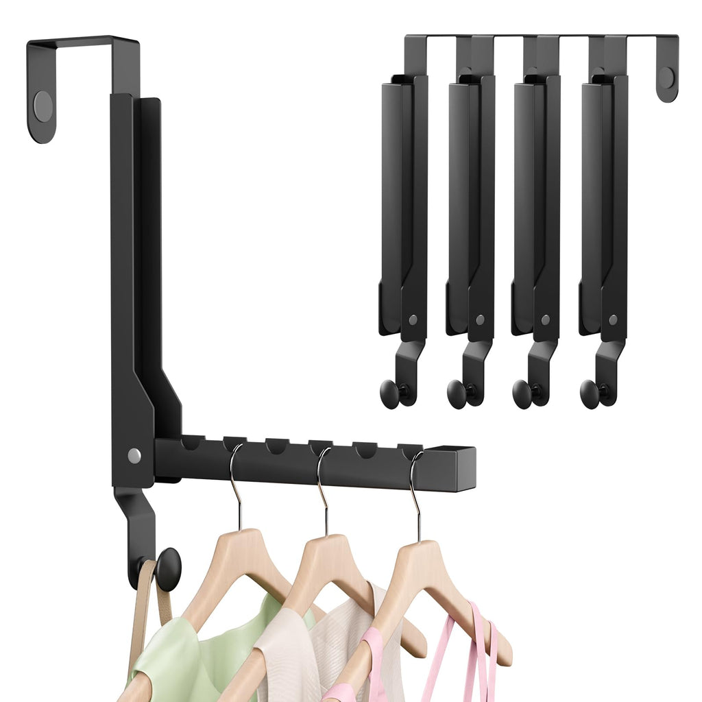 2 Pack Over The Door Hanger, Folding Over The Door Drying Rack, Over The Door Hooks, Door Hanger for Clothing, Over The Door Clothes Hanger,Portable Compact Clothes Drying Rack,White