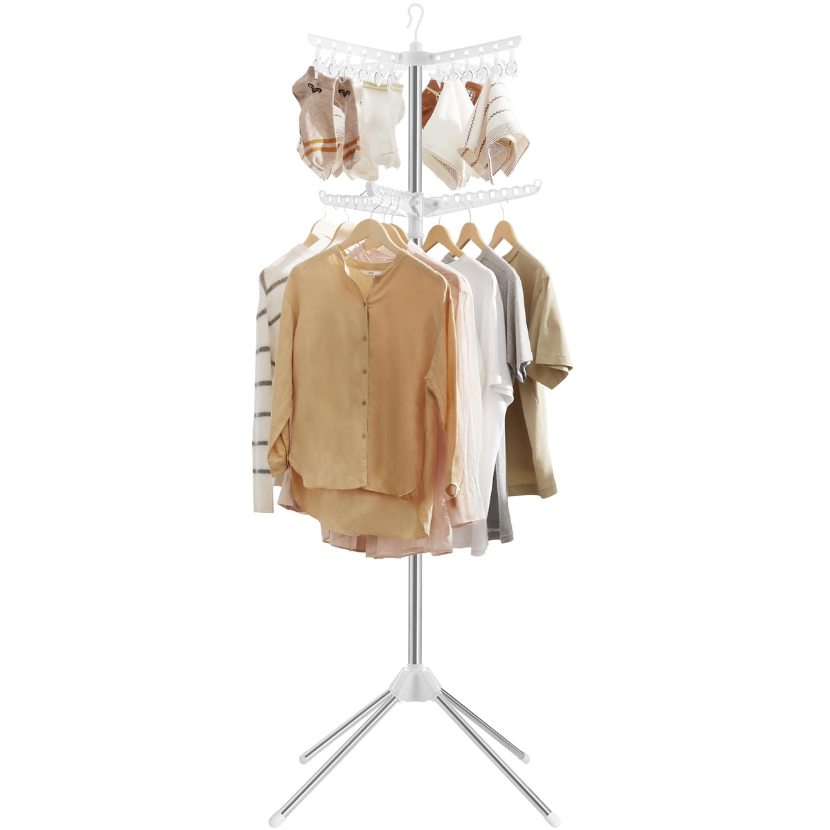 SONGMICS Clothes Drying Rack, 61.6-Inch Drying Rack, 3 Rotatable Arms