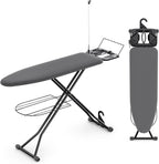KINGBOARD Multi Functional Ironing Board with Clothes Shelf and Cord Holder