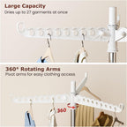 Foldable Clothes Drying Rack, Rotatable Free Standing drying rack , 1 Layer