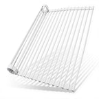 Ohuhu Over Sink Dish Drying Rack Silicone Wrapped 17.6" W x 15.4" L Large Over the Sink Roll Up Dish Drainer - Foldable Sink Drying Rack Rolling Drain Mats Anti-Slip Multipurpose for Kitchen Counter