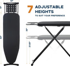 Ironing Board Full Size, RAINHOL Black 54"x13" Compact Ironing Board