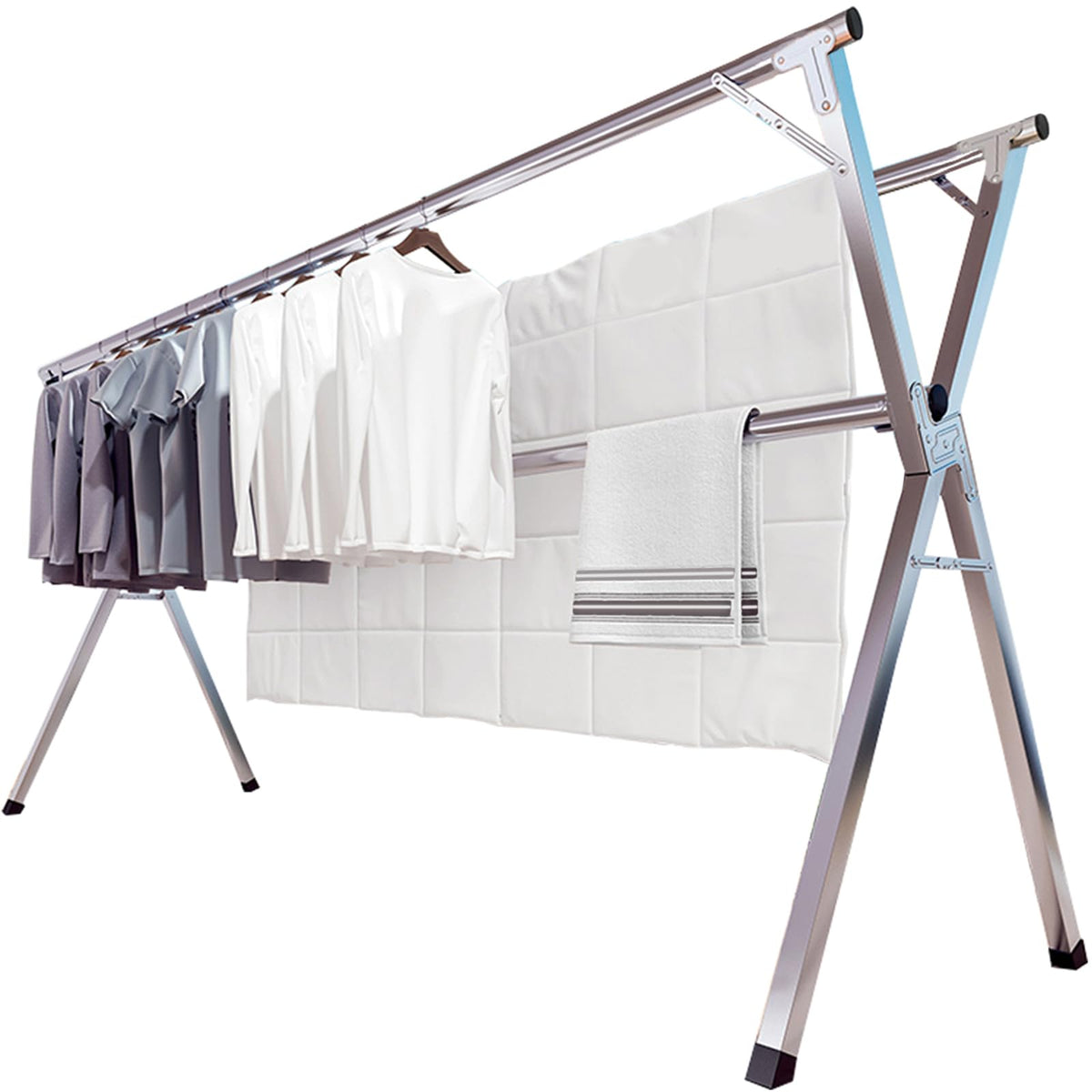 JAUREE 79" Clothes Drying Rack, Drying Rack Clothing Folding Indoor Outdoor