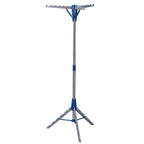 Household Essentials 5012-1 Portable 2-Tier Clothes Drying Rack Tri-pod | Dry Wet Laundry or Hang Clothes | Silver and Blue