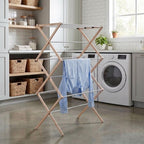 Household Essentials 5001 Collapsible Folding Wooden Clothes Drying Rack For Laundry | Pre Assembled
