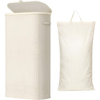 Lifewit Slim Laundry Basket with Lid and Removable Bag, 65L, Beige