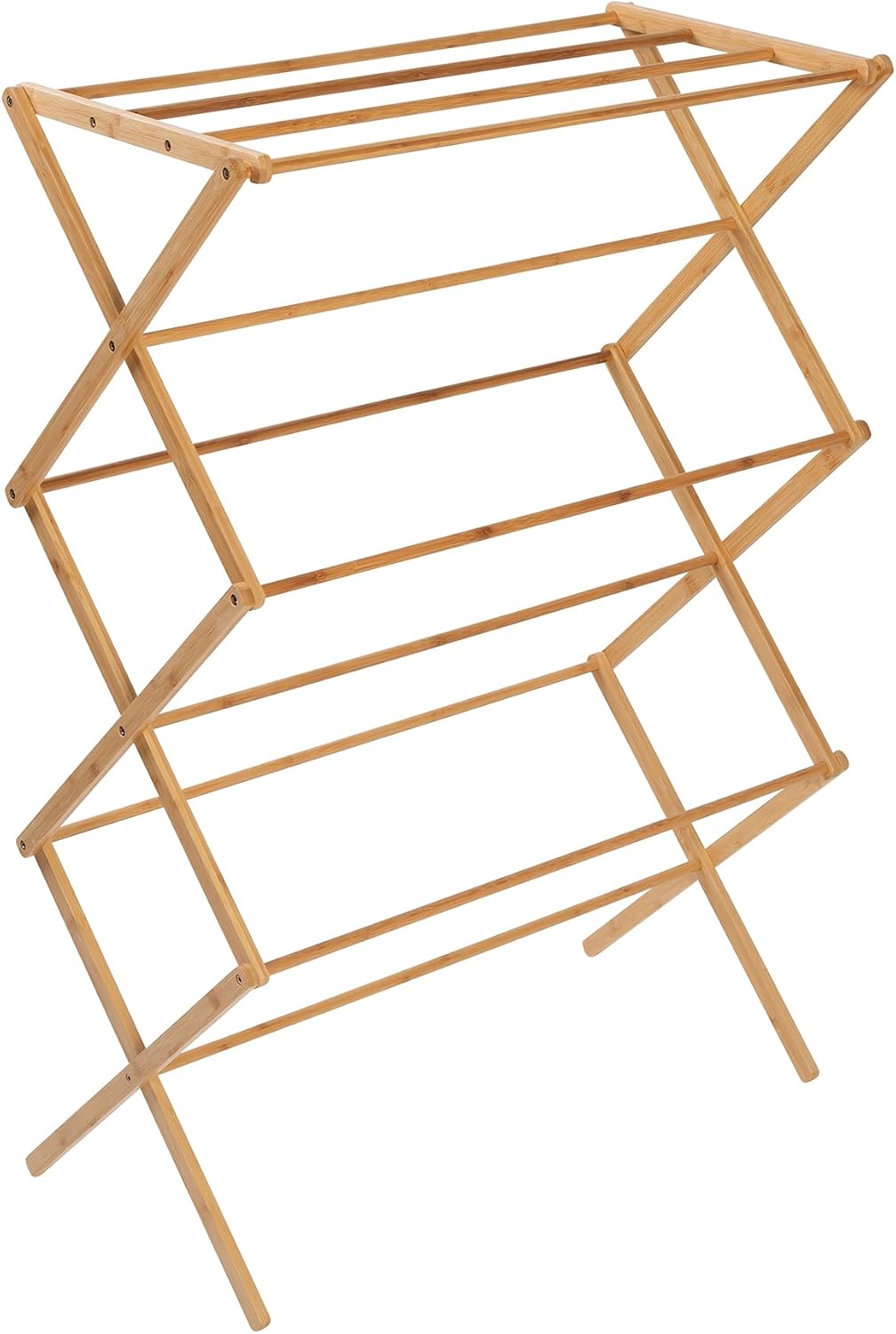 Honey-Can-Do Bamboo Collapsible Clothes Drying Rack, 25 Linear Feet