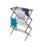 Black+Decker 3 Tier Expandable Collapsing Foldable Laundry Rack for Air Drying Clothing, Space Saving Heavy Duty Lightweight Metal Drying Rack, Black