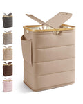 MIZATTO 2 Section Laundry Hamper with Lid, 140L Quilted Puffer Basket