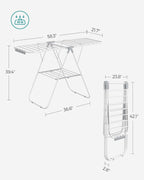 SONGMICS Clothes Drying Rack, Foldable Space-Saving Laundry Drying Rack