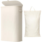 Lifewit Slim Laundry Basket with Lid and Removable Bag, 65L, Beige