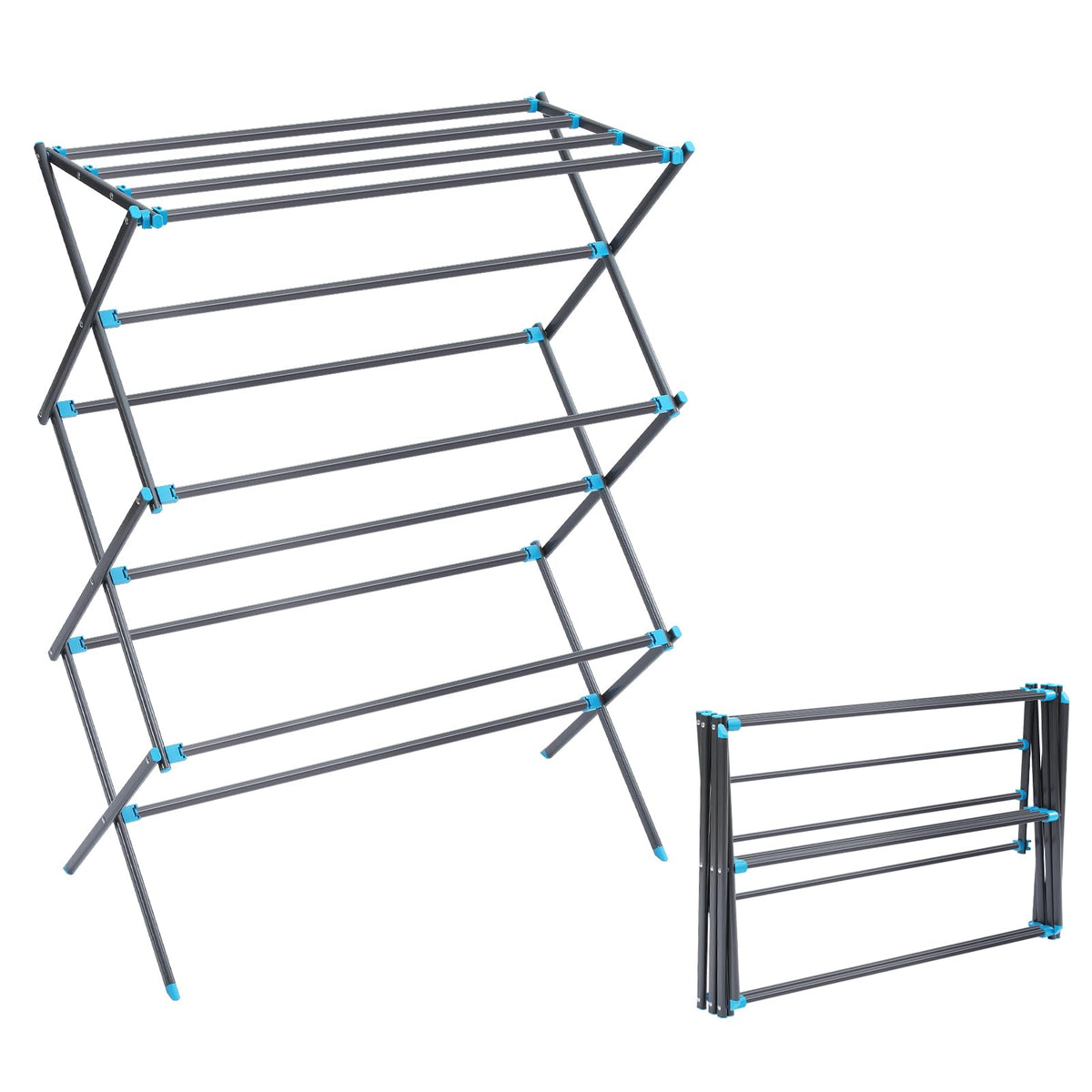 APEXCHASER Extra Large Clothes Drying Rack, 14.57" D × 44.88" H
