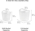 IRIS USA Plastic Laundry Hamper, 27L- 3 PK, Flexible, Ventilation, White