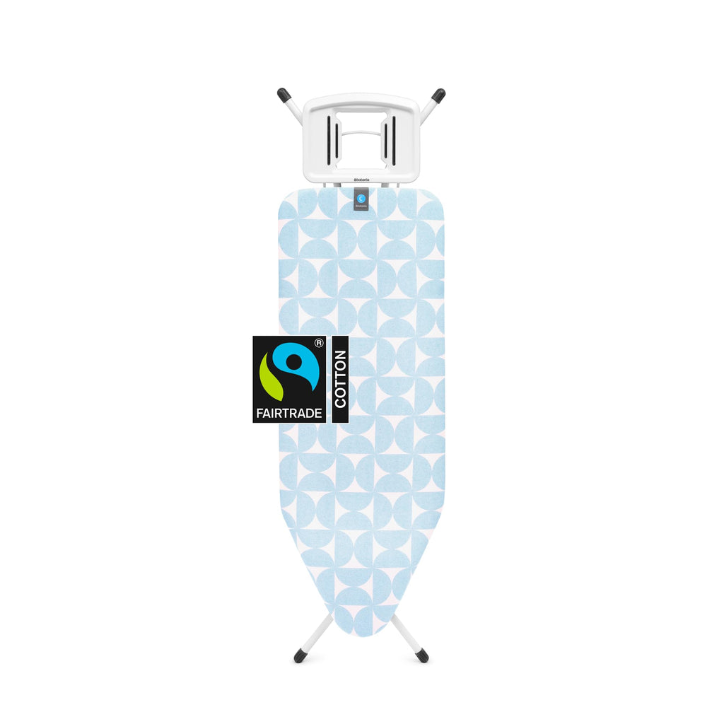 Brabantia XL Comfort Ironing Board with Solid Steam Iron Rest | Large (Size C) | Fairtrade Denim Black Cover | Adjustable Height (27-38"), Easy Fold, Anti-Collapse Lock, Non-Slip Feet