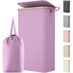 Lifewit 65L Slim Laundry Hamper with Lid and Removable Bag, Beige