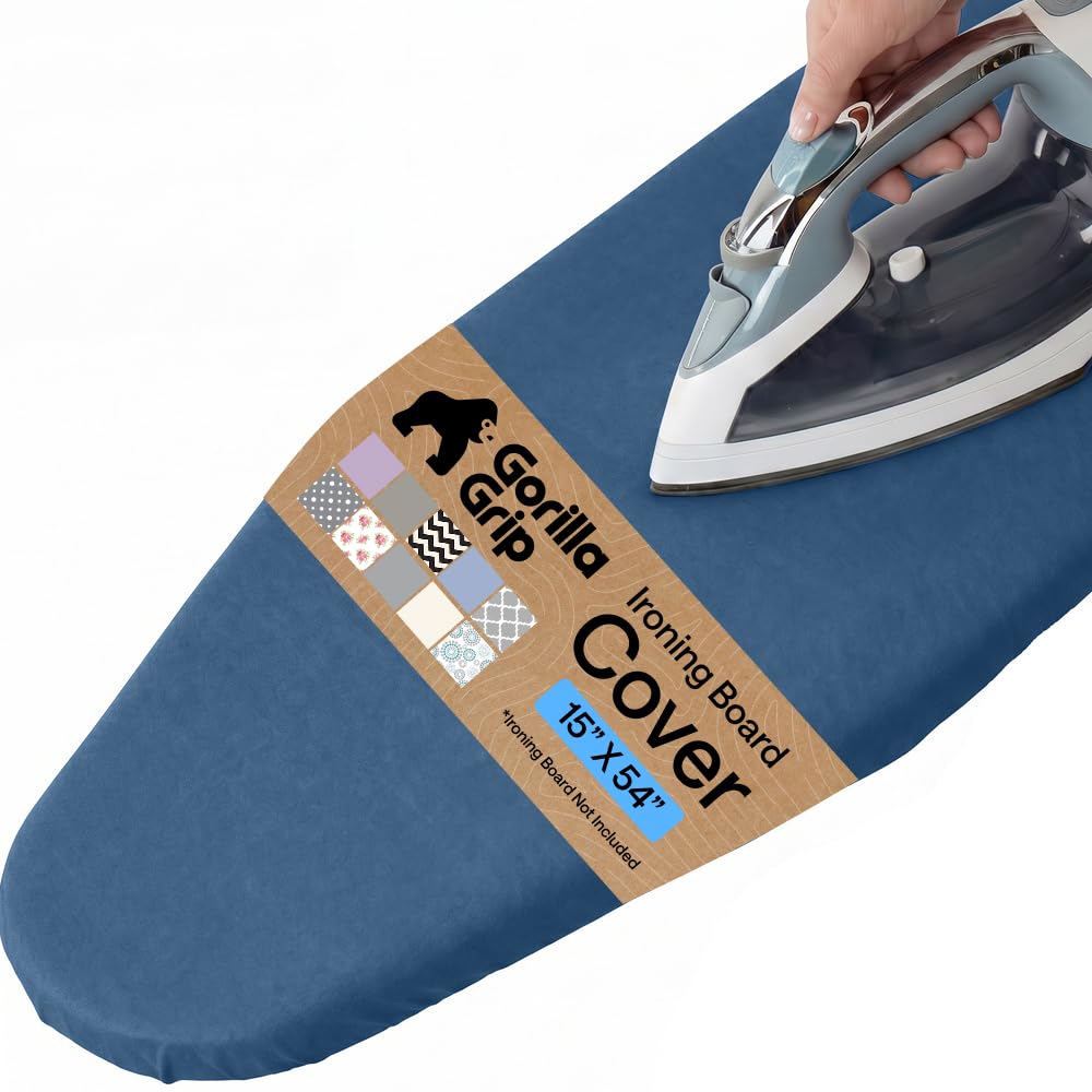 GORILLA GRIP Padded Ironing Board Cover, 15x54 Silver