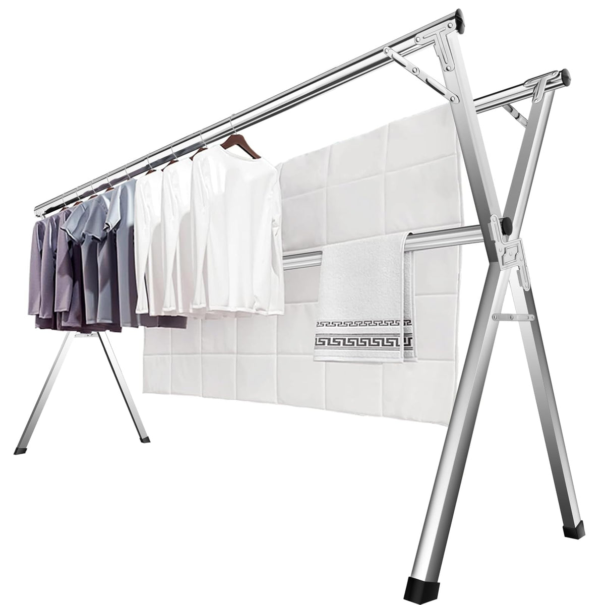 JAUREE 79" Clothes Drying Rack, Drying Rack Clothing Folding Indoor Outdoor