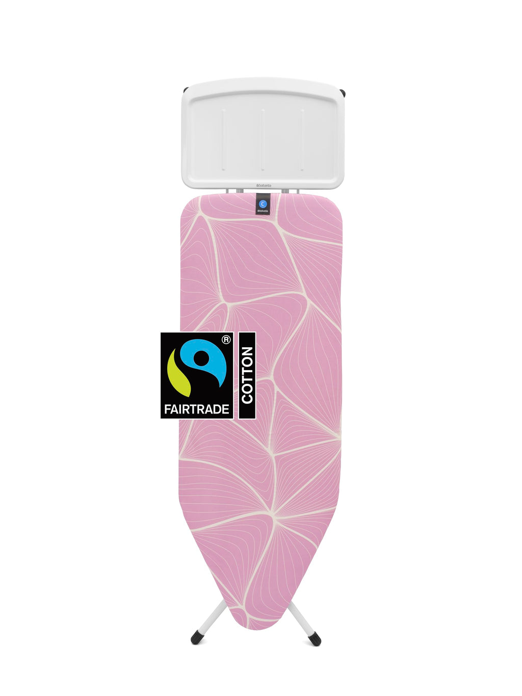 Brabantia XL Comfort Ironing Board with Solid Steam Iron Rest | Large (Size C) | Fairtrade Ecru Cover | Adjustable Height (27-38"), Easy Fold, Anti-Collapse Lock, Non-Slip Feet
