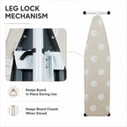 Folding T-Leg Ironing Board, 53 x 14 Inch, Adjustable Height, for Home Use