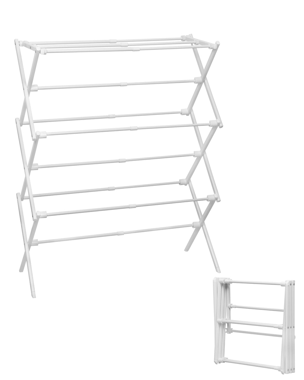 3-Tier Metal Folding Clothes Drying Rack, Laundry Drying Rack Clothing | Collapsible Dryer Racks for Laundry | Indoor & Outdoor,Black