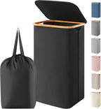 Lifewit 105L Large Laundry Basket with Lid, Removable Bags, Black