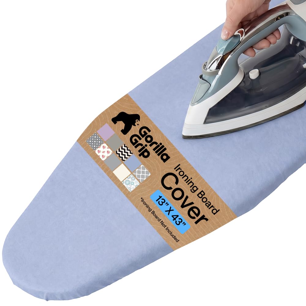 GORILLA GRIP Padded Ironing Board Cover, 15x54 Silver