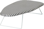 Honey-Can-Do Steel Tabletop Ironing Board with Folding Legs, Grey and White Stripe Cotton Cover, Compact Space-Saving Design, 30" L x 6" H