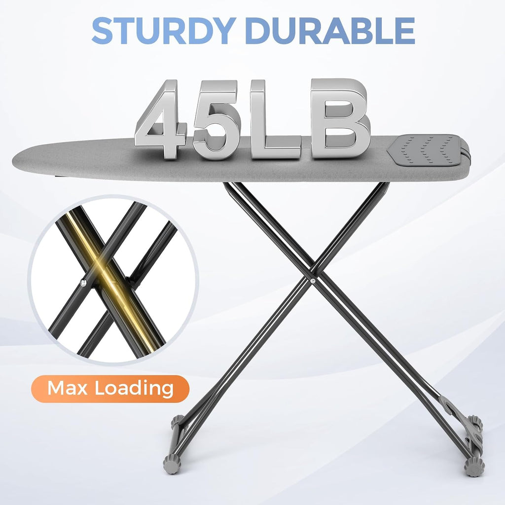 APEXCHASER Foldable Compact Heigh Adjustable Ironing Board with Silicone
