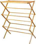 Home IT Wooden Clothes Drying Rack for Laundry - Foldable & Pre-Assembled