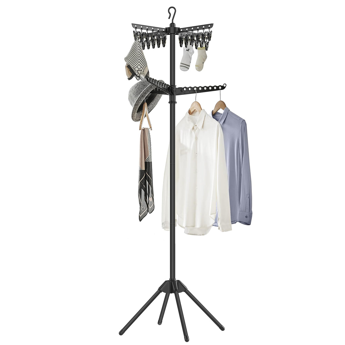SONGMICS Clothes Drying Rack, 61.6-Inch Drying Rack, 3 Rotatable Arms