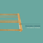 Gibson Home Riverrun Foldable Bamboo Drying Rack for Clothes, Towels, Blankets – 2-Tier Collapsible Laundry Drying Rack, Space-Saving Air Dry Stand for Indoor & Outdoor Use - Pre Assembled