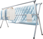 Vikaqi Clothes Drying Rack 95 Inches Folding Outdoor Indoor, Drying Rack Clothing Collapsible, Foldable Laundry Drying Rack, Heavy Duty Stainless Steel Clothesline, 20 Hooks 12 Clips