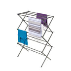 Black+Decker 3 Tier Expandable Collapsing Foldable Laundry Rack for Air Drying Clothing, Space Saving Heavy Duty Lightweight Metal Drying Rack, Black