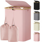 Lifewit 65L Slim Laundry Hamper with Lid and Removable Bag, Beige