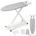Ironing Board Adjustable Height Folding Ironing Board with Iron Pad, Heat-Resistant Cover, Thick Steel Tube Compact Iron Board (Grey)
