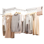 ZdwCyl Clothes Drying Rack,Laundry Space Saver Wall Mounted,Retractable,Collapsible(Tri-Fold), White Color Rack Clothing