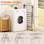 Bigzzia Clothes Drying Rack Foldable, 2-Level Large Laundry Drying Rack