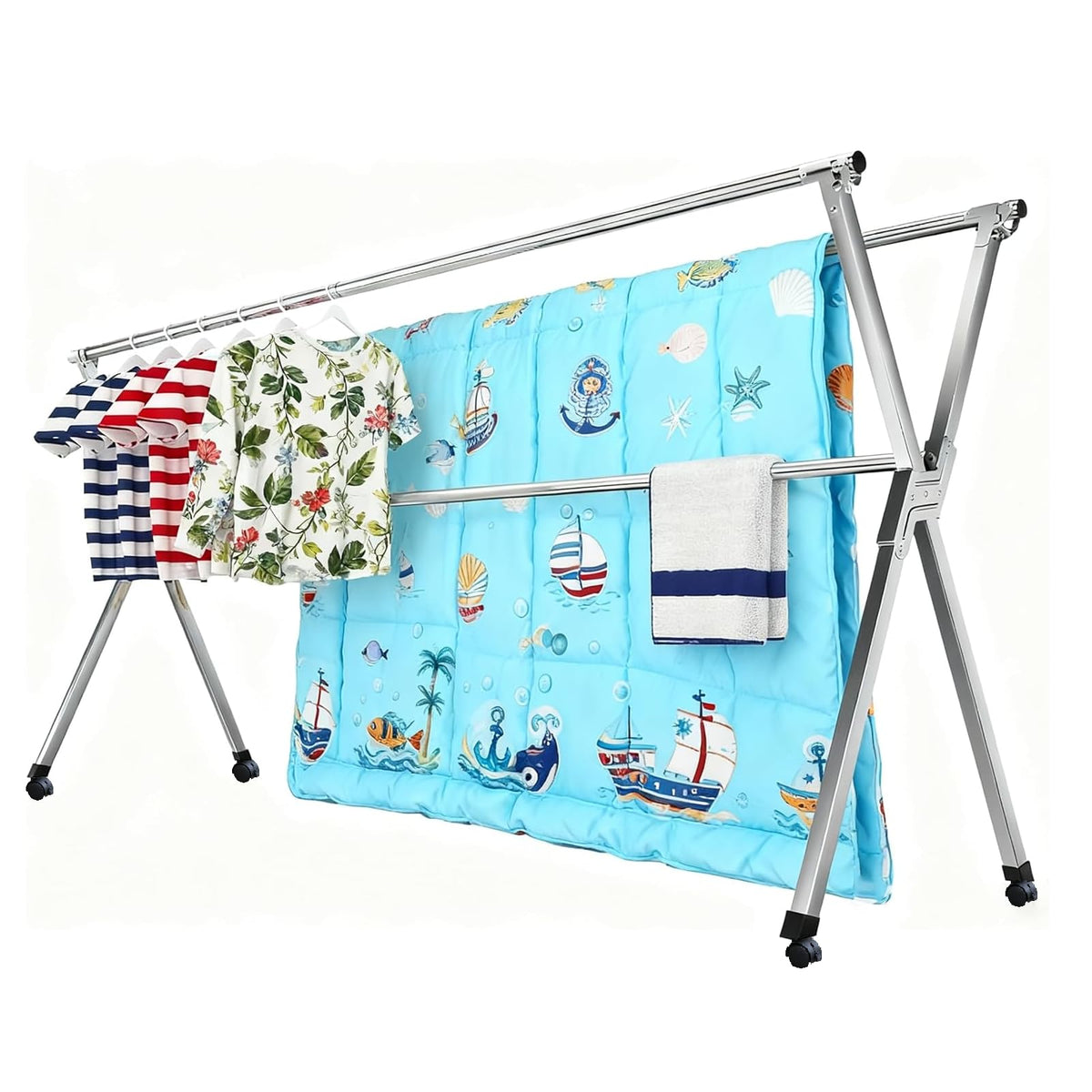 Drying Racks Clothing for Outdoor with 20 Windproof Hooks